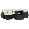 vidaXL 7-delige Loungeset met kussens poly rattan zwart