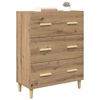 vidaXL Dressoir Artisan Eiken 69,5 x 34 x 90 cm Bewerkt hout