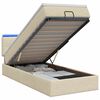 vidaXL Ottoman Bed met Matrassen en LED Cr&egrave;mekleurig 90 x 190 cm Stof