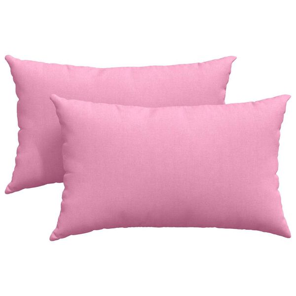 vidaXL Sofa Kussens 2 stuks Roze 50 x 30 cm Stof