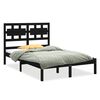 vidaXL Bedframe massief hout zwart 150x200 cm