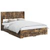 vidaXL Bedframe met opbergruimte en hoofdbord Gerookt eiken
