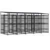 vidaXL Hondenkennel met dak 9,22 m&sup2; staal