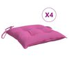 vidaXL Stoelkussens 4 st 40x40x7 cm stof roze
