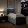 vidaXL Boxspring met matras stof lichtgrijs 90x190 cm