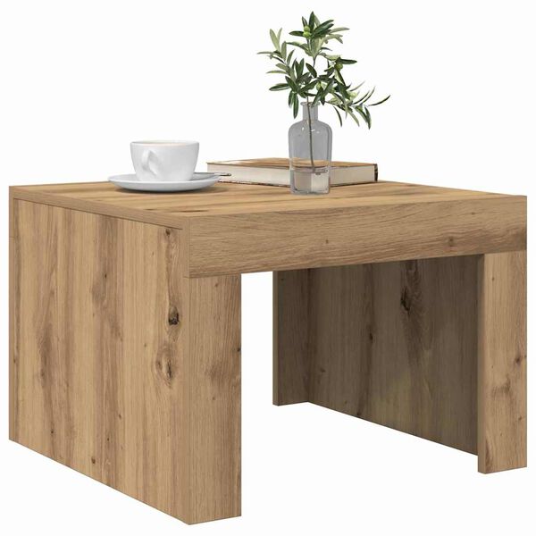 vidaXL Salontafel Artisan Eiken 50 x 50 x 35 cm Bewerkt hout