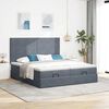vidaXL Ottoman bed met matrassen 160x200cm fluweel donkergrijs