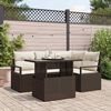vidaXL Tuin Sofa Set met kussen 5 pcs Bruin en Cr&egrave;me poly rattan