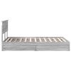 vidaXL Opslag bed met lade Grijs Sonoma 135 x 190 cm Bewerkt hout