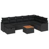 vidaXL Tuinbankenset 9 st Zwart Poly riet