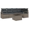 vidaXL Tuinbankenset 6 st Lichtgrijs poly rattan