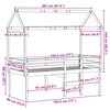 vidaXL Hoogslaper met dak massief grenenhout wit 90x190 cm
