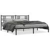vidaXL Bedframe met hoofdbord metaal zwart 200x200 cm