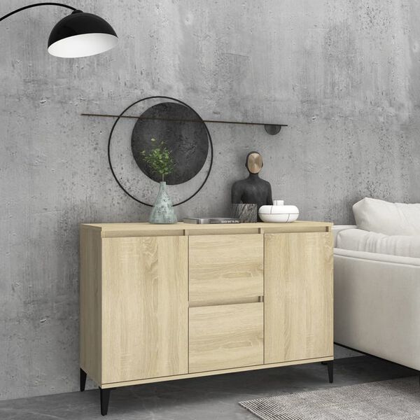 vidaXL Dressoir 102x35x70 cm bewerkt hout sonoma eikenkleurig