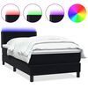 vidaXL Boxspring met matras en LED fluweel zwart 100x220 cm