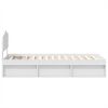 vidaXL Bedframe met hoofdeinde Wit 75 x 190 cm Massief grenenhout
