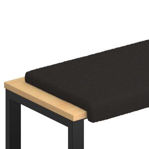 vidaXL Bankkussen Sherpa Stof Zwart Diepte 35 cm