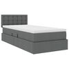 vidaXL Opbergbed met LED met matras Donkergrijs 90 x 190 cm Stof