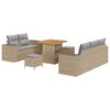 vidaXL Tuin Sofa Set met kussen 8 pcs Beige en Licht Grijs Poly Rattan
