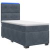vidaXL Boxspring Bed met Matras en LED Donkergrijs 90 x 190 cm Fluweel