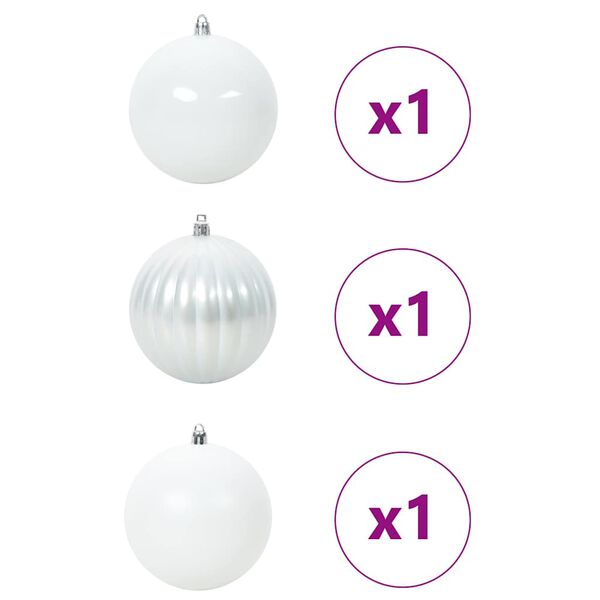 vidaXL Kerstbal Set XXL 3 pcs Wit Kunststof