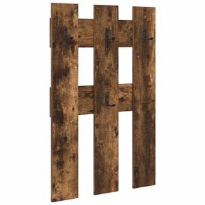 vidaXL Wandgemonteerde kapstok Gerookt eiken 65 x 3 x 100 cm