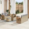 vidaXL Tuinbankenset 10 pcs Beige en Licht Grijs poly rattan
