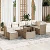 vidaXL 8-delige Loungeset met kussens poly rattan beige