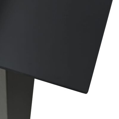 vidaXL Tuintafel 80x80x74 cm staal en glas zwart