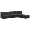 vidaXL 6-delige Loungeset met kussens poly rattan zwart