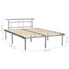 vidaXL Bedframe zonder matras metaal grijs 140x200 cm