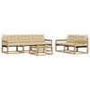 vidaXL Buiten bankenset 6 st Wit en Beige