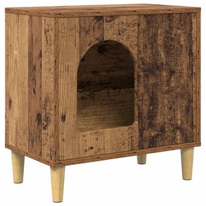 vidaXL Kattenhuis Oudhout 51 x 30 x 52 cm Bewerkt hout