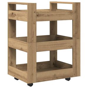 vidaXL Keuken Trolley Artisan Eiken 60 x 45 x 80 cm Bewerkt hout