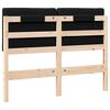 vidaXL Gestoffeerd hoofdbord Bruin en zwart 120 cm Massief grenenhout