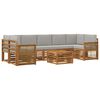 vidaXL Buiten bankenset 8 pcs Naturel en lichtgrijs Massief Acaciahout