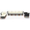 vidaXL 8-delige Loungeset poly rattan en eucalyptushout zwart