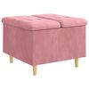 vidaXL Ottoman met Opbergruimte Roze 60 x 60 x 45 cm Fluweel