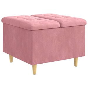 vidaXL Ottoman met Opbergruimte Roze 60 x 60 x 45 cm Fluweel