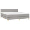 vidaXL Boxspring met matras en LED stof lichtgrijs 180x200 cm