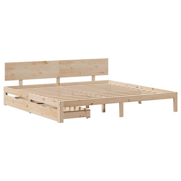 vidaXL Bedframe met lades massief grenenhout 200x200 cm