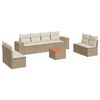 vidaXL 9-delige Loungeset met kussens poly rattan beige