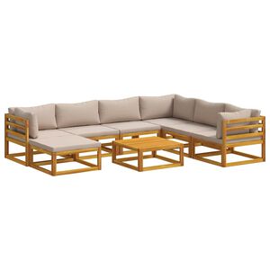 vidaXL Bankstel 8 st Naturel Massief Acaciahout