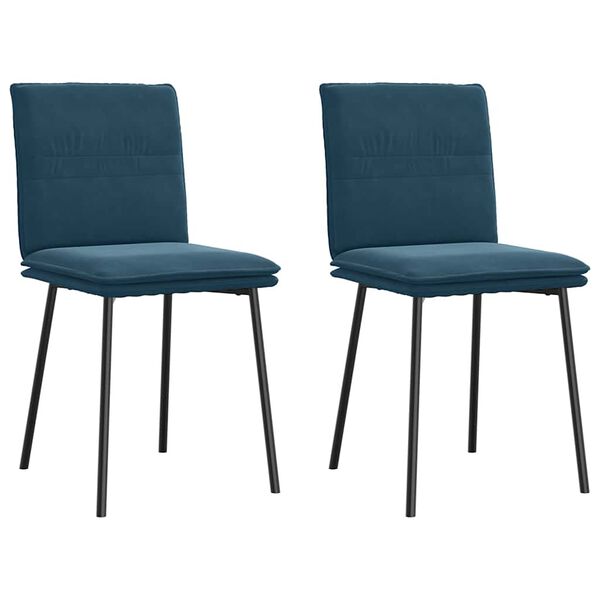 vidaXL Eetkamerstoelen 2 st fluweel blauw