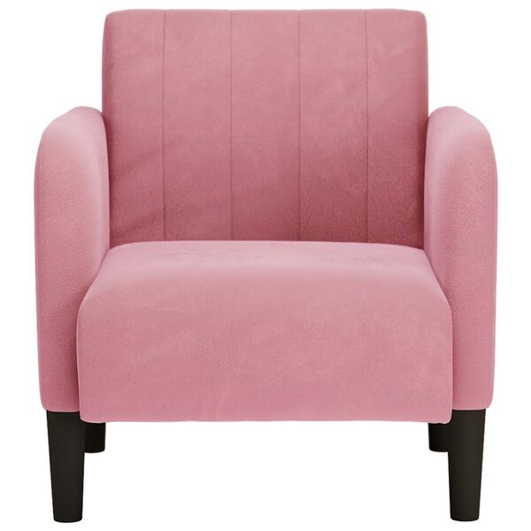 vidaXL Fauteuil met armleuningen 54 cm fluweel roze
