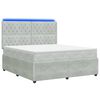 vidaXL LED Boxspring Bed met Matras Lichtgrijs 140 x 200 cm Fluweel