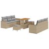 vidaXL Tuin Sofa Set 9 pcs Beige poly rattan