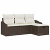 vidaXL Bankstel 4 st Bruin poly rattan