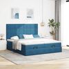vidaXL Ottoman bed met matrassen 180x200cm fluweel donkerblauw