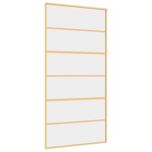 vidaXL Schuifdeur 102,5x205 cm helder ESG-glas en aluminium goudkleur